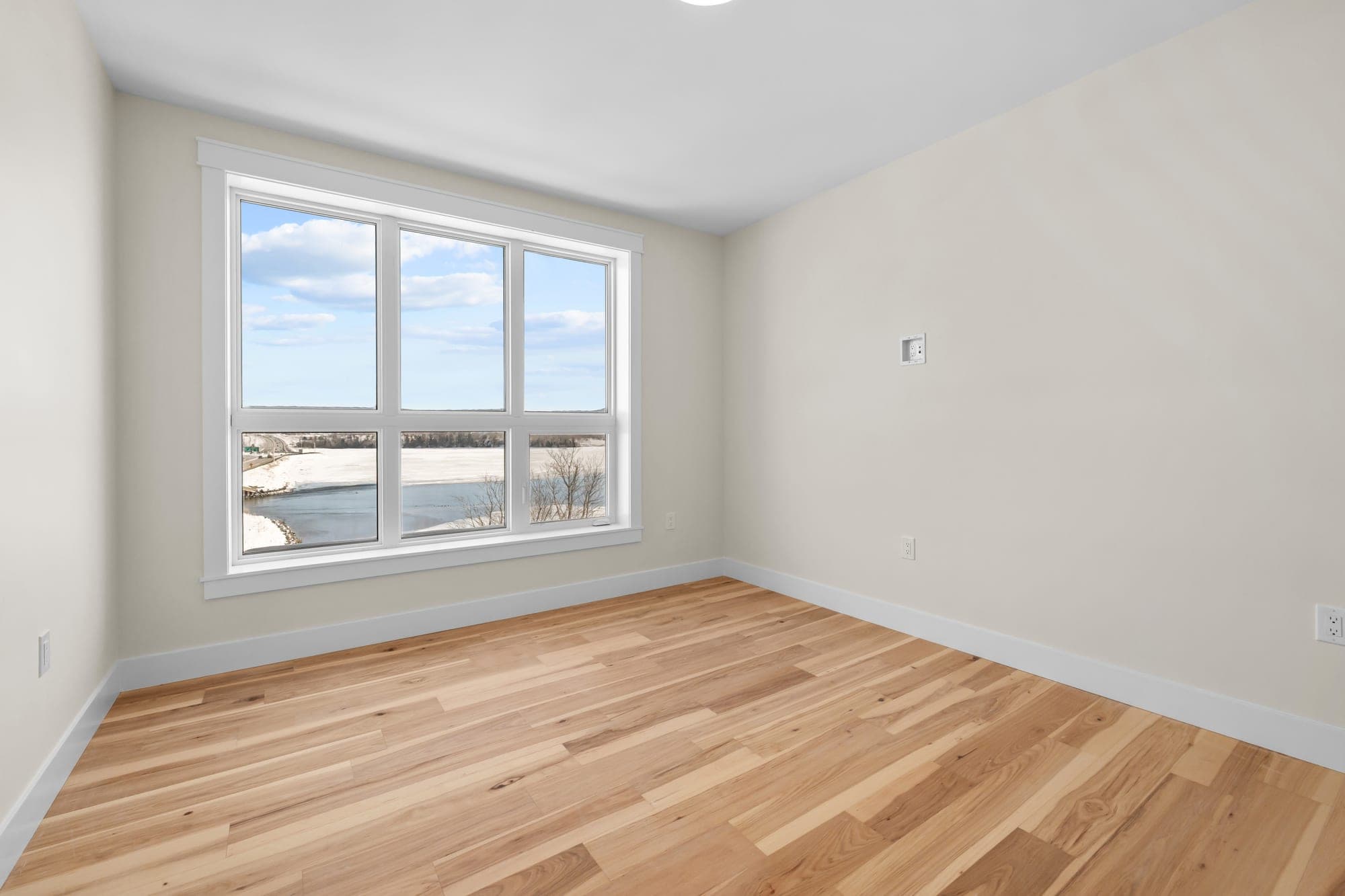 North River view from a waterfront-facing suite at 522 Capital Drive